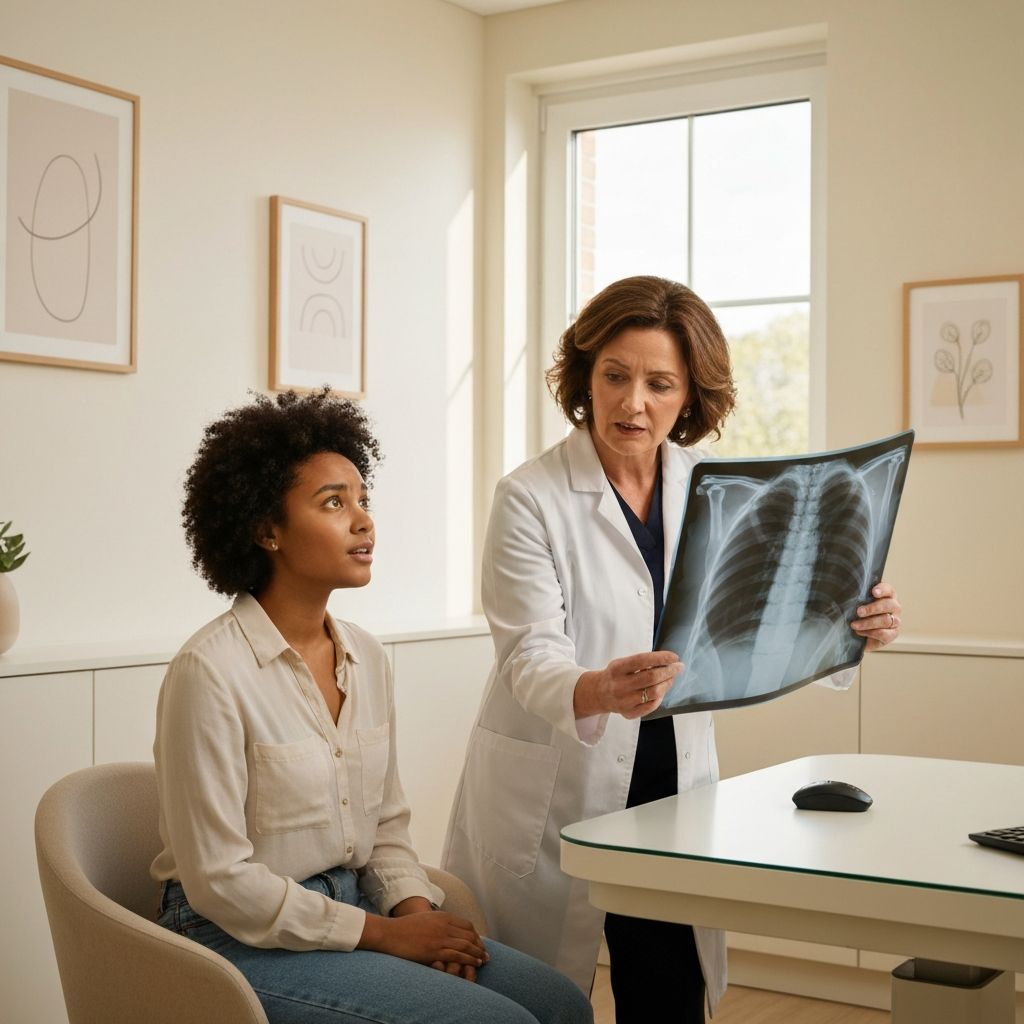 Spine surgeon reviewing imaging with patient